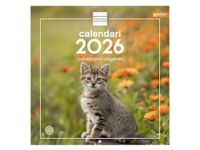 Finocam Wandkalender 2026, 30 x 30 cm, maandoverzicht januari - december 2026 + september 2025 (4 maanden), kalender 2026, kattenafbeeldingen - Catalaans