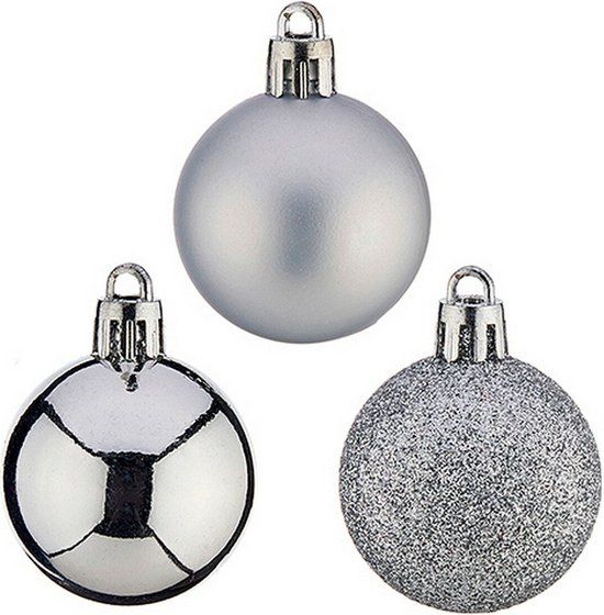 Krist+ Kerstballen Ø 4 cm Zilverkleurig PVC 12 stuks