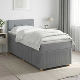 vidaXL Boxspringbed met matras Lichtgrijs 100 x 200 cm Stof