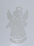 Bellatio Decorations Kerst raamsjabloon kerstengel - wit - 35 cm