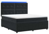 vidaXL LED Boxspringbed met Matras Zwart 160 x 200 cm Fluweel