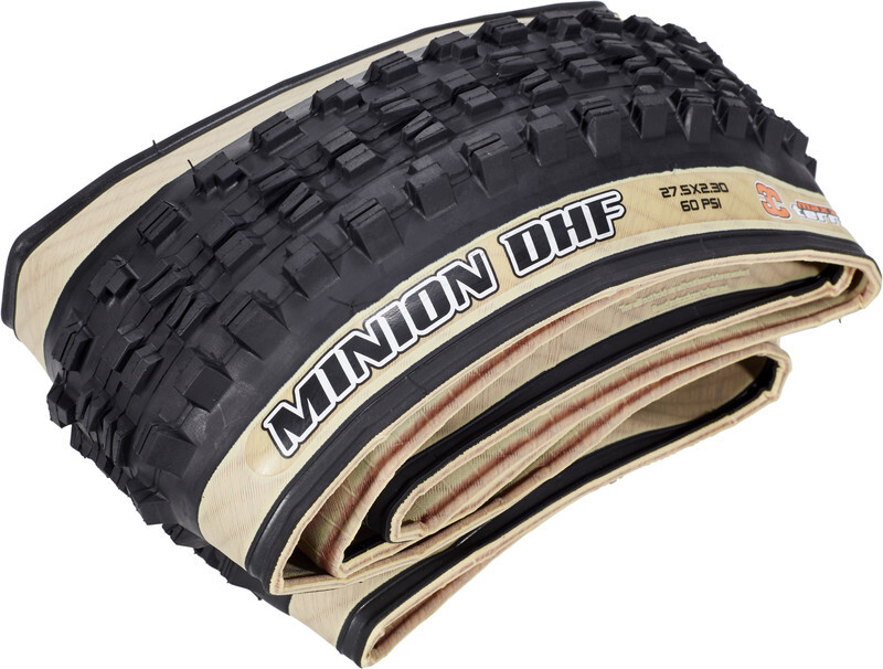 Maxxis Minion DHF Fietsband 27.5 Skinwall Dual TR EXO vouwbaar beige/zwart