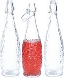 Alessandro Beugelfles/weckfles - 3x - glas - transparant - luchtdicht - 1 liter