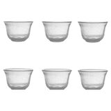 Livellara IJsbeker, fruitschalen van mondgeblazen glas, set van 6, modern, elegant, voor fruit, desserts, houdt de temperatuur vast, gemakkelijk te reinigen, kleur: transparant