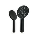 Douchekop, universele handdouche met 3 straalsoorten, ABS, 12 x 12 cm, zwart
