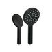 Douchekop, universele handdouche met 3 straalsoorten, ABS, 12 x 12 cm, zwart