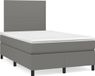 vidaXL Boxspringbed met matras, gris foncé, 120x200 cm, rembourré