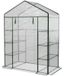 Olijfgroen Serre - Serre autoportante avec couverture en film - 8 étagères - Couverture transparente en PVC - Porte roulante - 143 x 73 x 195 cm