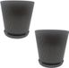 Merkloos Relaxdays Bloempot met schotel - set van 2 - Ø 20 cm - donkergrijs