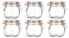 Lot de 6 bocaux en verre - 750 ml - Hermétiques avec joint en caoutchouc