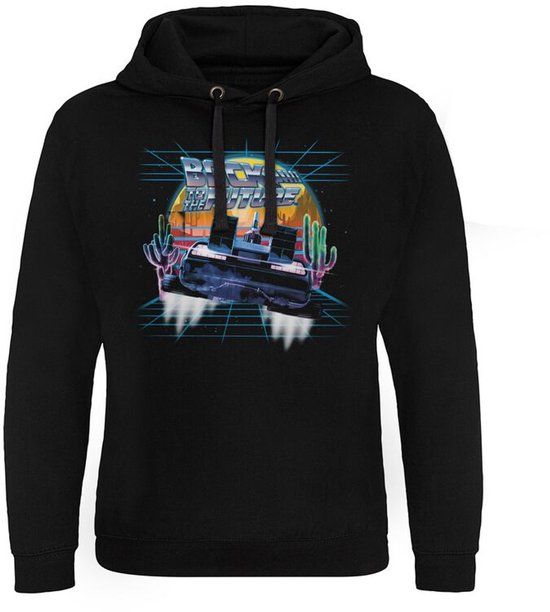 Back To The Future Retro Neon Desert Heren Trui met capuchon - zwart - XL