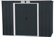 Duramax Gereedschapsschuur, Plat dak, Staal, Antracietgrijs/Wit/Lichtgrijs, 3,25 m²