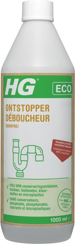 HG ECO ontstopper - 1L - Ecologische ontstopper - Resultaat binnen 30 minuten