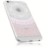 mumbi Hoes compatibel met iPhone 6 / 6S telefoonhoes met mandala-motief roze, transparant