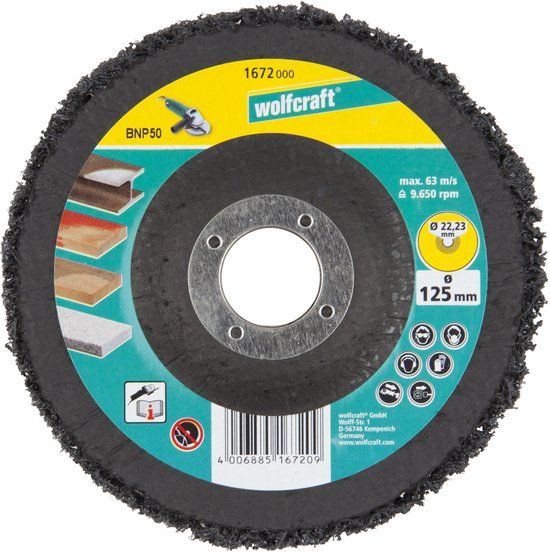Wolfcraft Universele reinigingsschijf voor haakse slijpers Ø 125 mm