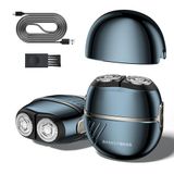 BarberBoss QR-2702 Draagbaar elektrisch scheerapparaat voor heren, koolstofstalen messen en 8500 tpm motor, USB-oplaadbaar, reisslot, compact scheerapparaat voor baard en gezicht voor mannen, QR-2702