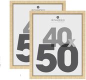 Atmosphera Fotolijstje Bali - 2x - voor 40 x 50 cm foto - beige - mdf/glas - ornament frame 45 x 55 cm - staand/hangend