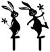 Merkloos Metalen Bunny Tuindecoratie - 2 Stuks Tuinpalen voor Bloembedden