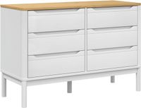 vidaXL Ladekast FLORO massief grenenhout wit