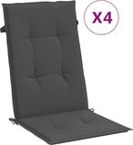 vidaXL Stoelkussens Hoge Rug 120x50x7 cm - Set van 4 Kussen - Kussens - Zitkussen - Stoelkussen
