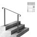 VEVOR Smeedijzeren leuning, geschikt voor 2 of 3 stappen outdoor trapleuning, verstelbare veranda handrail, zwarte trapleuningen voor betonnen treden of houten trap met installatieset, Zwart