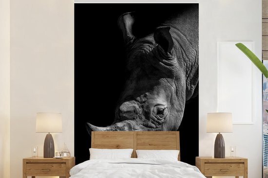 Nr1Wallpaper Behang - Fotobehang Neushoorn - Wild dier - Portret - Breedte 195 cm x hoogte 300 cm