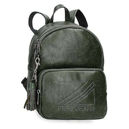 Pepe Jeans Donna casual rugzak groen 20 x 25,5 x 10 cm kunstleer, Celeste Y Blanco, casual rugzak