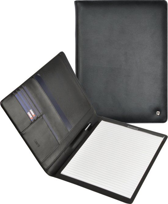 DESQ® A4 Leather Writing Pad - Black - Includes 20-Sheet Pad