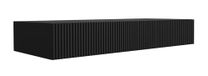 Meuble-lavabo suspendu avec deux tiroirs, façade cannelée - noir, 100 x 40 x 16 cm