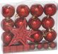 Gerimport Boules de Noël, ornements et étoile - 29 pièces - rouge - plastique - pour petit arbre