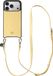 AVY Leren Hoesje Geschikt voor Apple iPhone 17 Pro | Compatibel met MagSafe | Leather Case met Telefoonkoord | Crossbody | Croco Geel | Long Leather