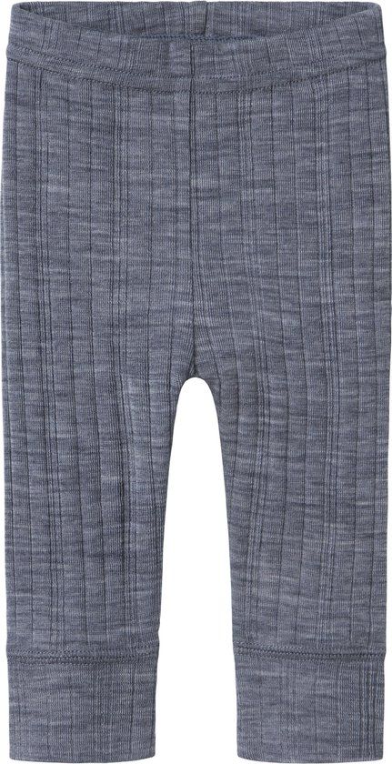 NAME IT - NBMWANG WOOL NEEDLE LONGJOHN SOLID NOOS - Baby - Leggings - Folkstone Gray - 100% Merino Wool - Size 50