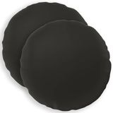 vidaXL - Housse de coussin - 2 pièces - HEERLEN - Noir - Ø 50 cm - Polyester