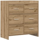 vidaXL Dressoir Artisanaal eiken 75 x 33 x 80 cm Bewerkt hout
