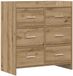 vidaXL Dressoir Artisanaal eiken 75 x 33 x 80 cm Bewerkt hout
