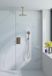 Fortifura Calvi Inbouw Regendoucheset - thermostatisch - plafondarm - 25cm - hoofddouche - ronde handdouche - gladde doucheslang - PVD - geborsteld messing (goud)