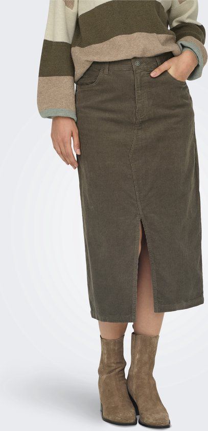 ONLY - ONLMOXIE HW LONG SLIT CORD SKIRT CC PNT - Meisjes - Rokken - Bruin - L