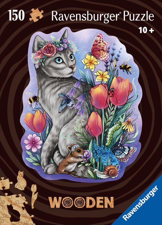 Ravensburger Houten Puzzel Lovely Cat - 150 Stukjes