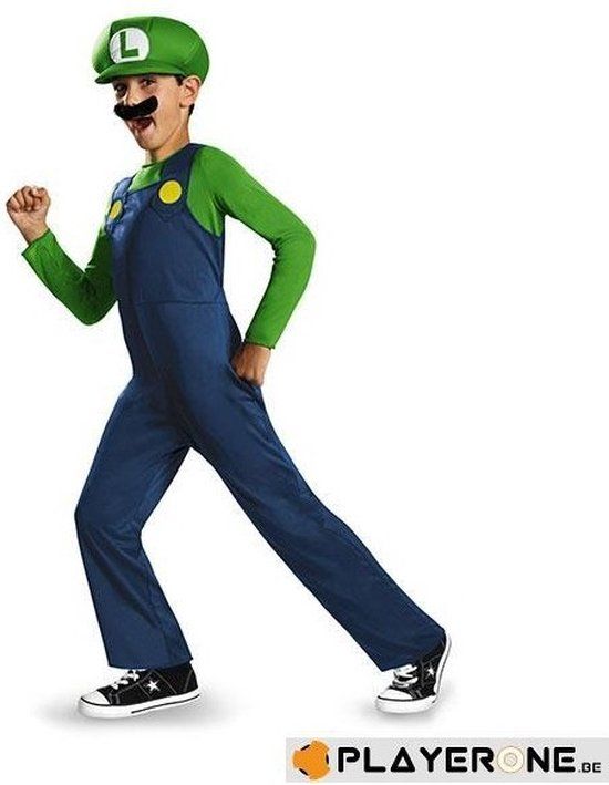 Luigi Kinderkostuum - Super Mario - Maat 128/134