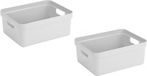 Sunware Boîte de rangement Sigma - 3x - plastique - blanc - 24 litres