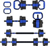 SPORTNOW Halterset - Kunststof, Zandkleur, Blauw, 20 kg