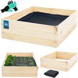 KOTARBAU® Moestuinbak, Verhoogd Tuinbed, Vurenhout, 120 x 120 x 27 cm, Natuurlijk