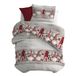 PENSIERI DELICATI Beddengoedset voor eenpersoonsbed, flanel, 100% katoen, dekbedovertrek 155 x 200 cm en kussensloop 52 x 82 cm, gemaakt in Italië, machinewasbaar op 40 °C, motief: rode dwerg