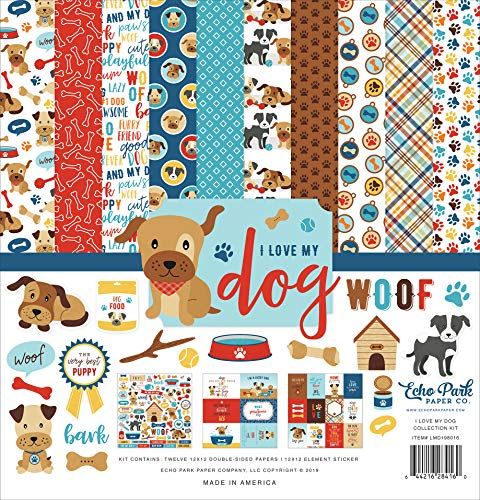 ECHO PARK PAPER COMPANY I Love My Dog hondenbalset, 30,5 x 30,5 cm