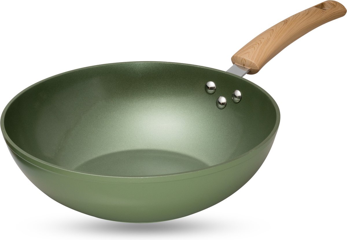 Just Vegan Ceravegan keramische ECO wokpan – 28cm, 100% vegan, plantaardige antiaanbaklaag