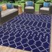 Tapis d'extérieur 120 x 180 cm - Tapis de terrasse - Imperméable - Résistant aux UV - Bleu marine