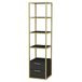 WELL HOME MOBILIARIO & DECORACIÓN Boekenkast, 100% melaminecoating, antraciet-goud