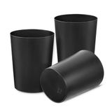 Cetomo 7,2 l x 3 plastic afvalpapierbak, prullenbak, kleine bakken, slaapkamerbak, ronde afvalmand voor keukenkamers, nesten, mat, mat, minimalistisch, open bovenkant, zwart, 7,2 l (3 stuks)