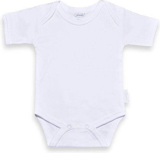 Funnies Romper - Uni Line - White - Baby - 100% Cotton - Short Sleeve - Size 62/68