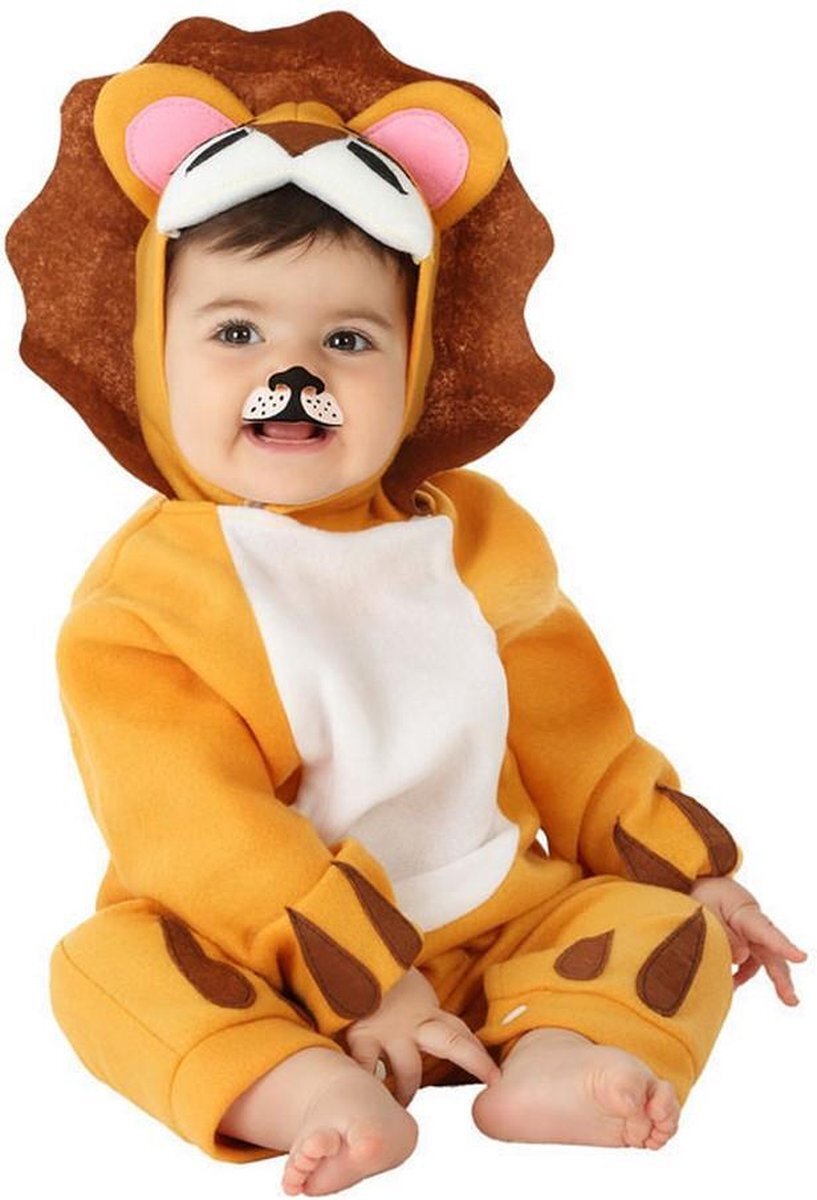 Carnaval 57028 COSTUME LION 6-12 MONTHS, unisex kinderen, bruin, 6 a 12 messen